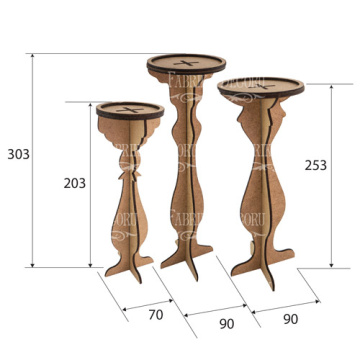 Blank for decoration Art Deco set of candlesticks #331 - 2