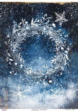 Papier do decoupage Wieniec bożonarodzeniowy, #0916, 29,7x42cm