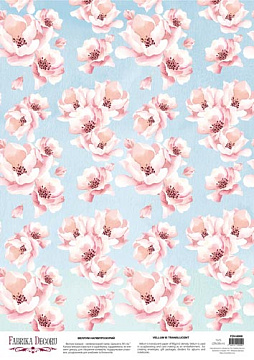 Deco vellum colored sheet Magnolia on blue, A3 (11,7" х 16,5")