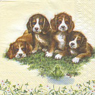 Decoupage napkin "Puppies"
