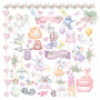 Double-sided scrapbooking paper set My little mousy girl 12"x12", 10 sheets - 11