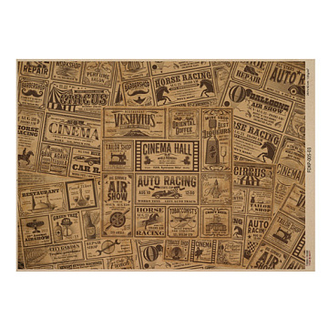 Arkusz kraft papieru z wzorem Newspaper advertisement #03, 42x29,7 cm