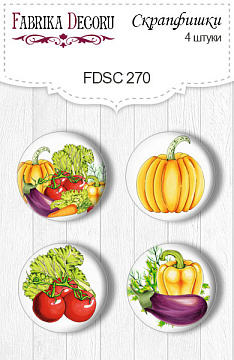 Set of 4pcs flair buttons for scrabooking "Vegetables" #270