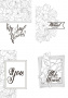 Set of 8pcs 10х15cm for coloring and creating greeting cards Magnolia in bloom EN - 1
