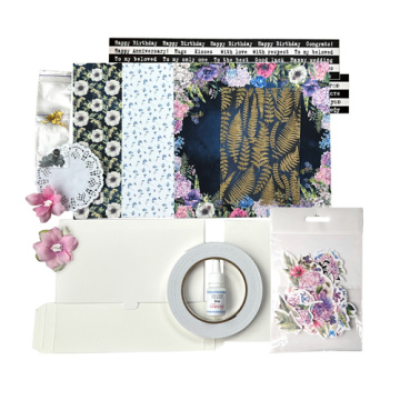 diy kit for creating a greeting card (10 x 15 cm) and a chocolate bar (9 x 18 cm), "night garden" #2 collection - 2