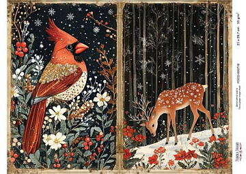 Decoupage card «Christmas Tale» #000716, 21cm x 29,7cm