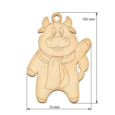 Figurine for painting and decorating #336 "The bull with the scarf" - 2