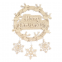 Christmas wreath MDF-made, "Merry Christmas", 340x300mm, Piece for decorating #215