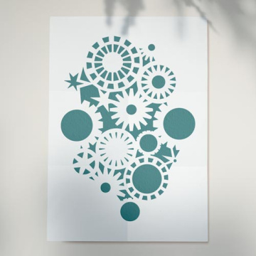Stencil for crafts 15x20cm "Gears" #029 - 2 Stencil for crafts 15x20cm "Gears" #029 - 2