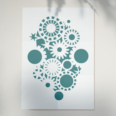 маска 15x20см шестеренки #029 фабрика декору - 2 маска 15x20см шестеренки #029 фабрика декору - 2