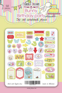 Set of die cuts Bunny birhtday party, 50 pcs - 2