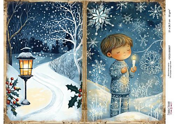 Decoupage card «Christmas Tale» #000807, 21cm x 29,7cm