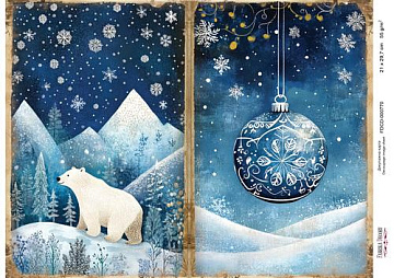 Decoupage card «Christmas Tale» #000770, 21cm x 29,7cm