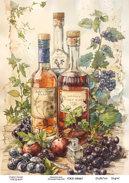Decoupage card #0667, 21x29,7 cm