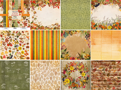 коллекция бумаги для скрапбукинга autumn botanical diary, 30,5 x 30,5 см, 10 листов - 2 коллекция бумаги для скрапбукинга autumn botanical diary, 30,5 x 30,5 см, 10 листов - 2