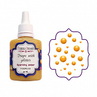 Liquid glass drops with glitter Sparkling amber 30 ml