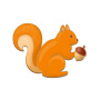 Brooch blank for coloring #102 “Squirrel with acorn” - 0