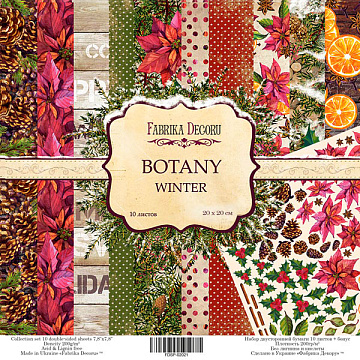 Double-sided scrapbooking paper set Botany winter 8"x8", 10 sheets