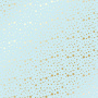 Sheet of single-sided paper with gold foil embossing, pattern Golden stars Blue, 12"x12"