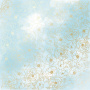 Arkusz papieru jednostronnego wytłaczanego złotą folią, wzór  Złoty Pion, kolor Błękitny akwarela 30,5x30,5cm