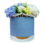 "Blue charm" composition with soap foam flowers in a hat box, 250 x 250 x 300 mm - 2
