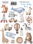 Set of stickers 18pcs  Boho Baby Boy #334