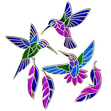 Art Stained Glass Kit "Hummingbirds", for painting by numbers