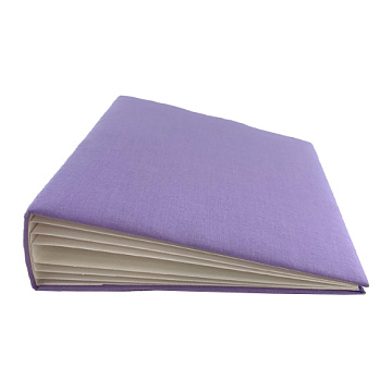 Blank album with a soft fabric cover Lilac and white, 20сm х 20сm