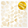 Gold foil vellum sheet, pattern Golden Tropical Leaves 29.7cm x 30.5cm