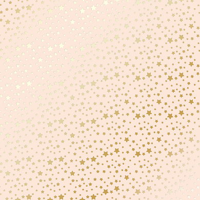 лист односторонней бумаги с фольгированием, дизайн golden stars beige, 30,5см х 30,5см