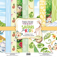 Коллекция бумаги для скрапбукинга Safari for kids, 30,5 x 30,5 см, 10 листов