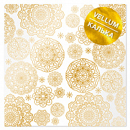 Gold foil vellum sheet, pattern Golden Napkins 12"x12"
