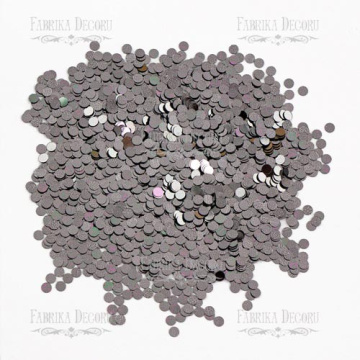 Sequins Round flat, graphite metallic, #414 - 2