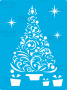 Bastelschablone 15x20cm "Weihnachtsbaum aus Locken", #349