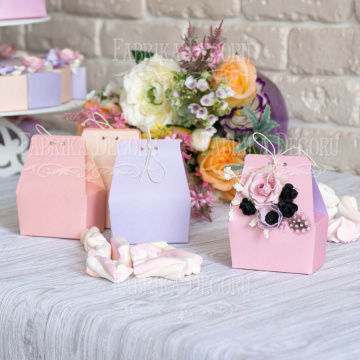 Bonbonniere Handbag set of cardboard blanks for gift wrapping, 6 pcs, 105х75х43 mm - 2