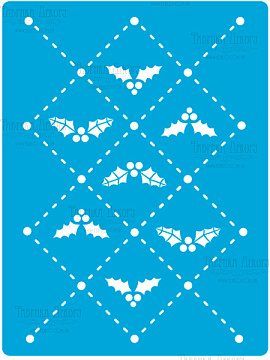 Stencil for crafts 15x20cm "Holly - ornamental" #196