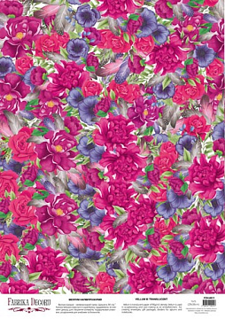 Deco vellum colored sheet Flower mood, A3 (11,7" х 16,5")