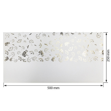 Piece of PU leather for bookbinding with gold pattern Golden Dill White, 50cm x 25cm - 2