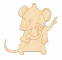 Фигурка для раскрашивания и декорирования, "Мышка с цветком" #308