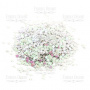 Cekiny Gwiazdki mini, biały z różowym i zielonym perłowym, #011