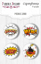 Set of 4pcs flair buttons for scrabooking "Cool Teens" #290