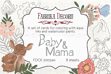 Set mit 8 Stück 10х15cm zum Ausmalen und Gestalten von Grußkarten Baby&Mama DE