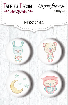 Set of 4pcs flair buttons for scrabooking "Sweet baby girl 1" #144