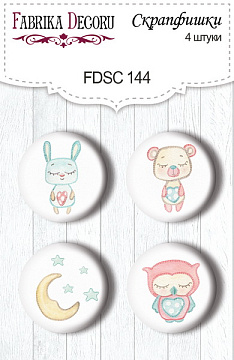 Set mit 4 Flair-Buttons zum Scrapbooking "Sweet Baby Girl 1" #144