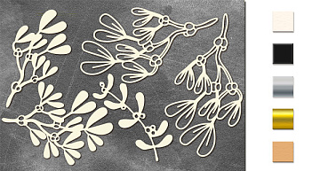 Chipboard embellishments set, Mistletoe #624