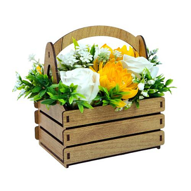 soap flower bouquet “sunny miracle”, 150 x 150 x 200 mm