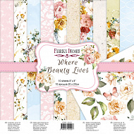 Double-sided scrapbooking paper set Where beauty lives 8"x8" 10 sheets