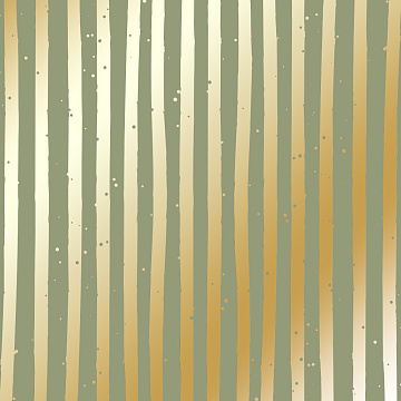 Sheet of single-sided paper with gold foil embossing, pattern Golden Stripes Olive, 12"x12"