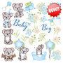 Double-sided scrapbooking paper set Puffy Fluffy Boy 8"x8" 10 sheets - 10