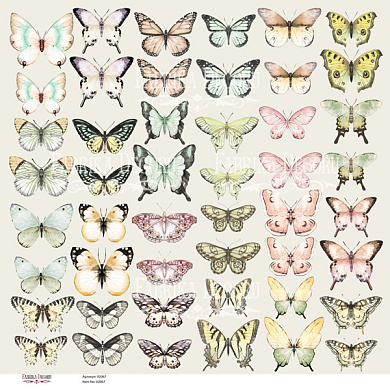 лист с картинками для вырезания бабочки 30,5х30,5 см
